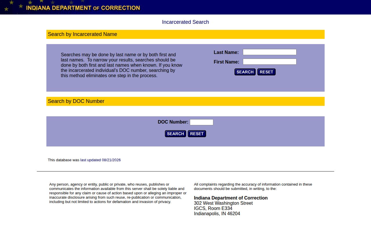 IDOC offender photo and state custody search for Henry County records